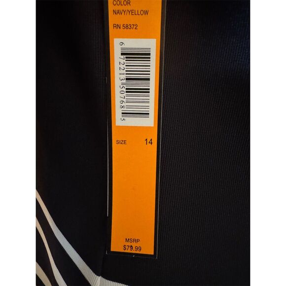 ILE New York Women's Striped Shift Dress Size 14 Multicolor 3/4 Sleeve - Picture 6 of 9